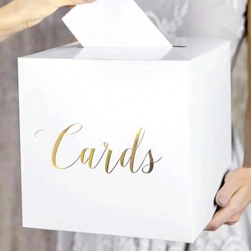 Party Supplies White Black Wedding Card Box Cardboard Blessing Gift Card Box DIY Crafts Elegant Voting Card Box Anniversaries