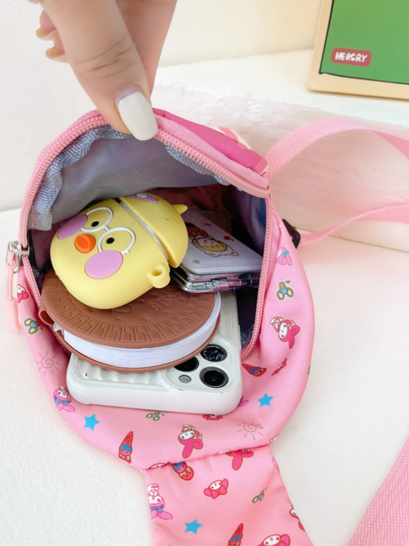 1pc Hello Cartoon Kitty My Melody Kuromi Cinnamoroll Printed Shoulder Bag Versatile Crossbody Bag Birthday Gift