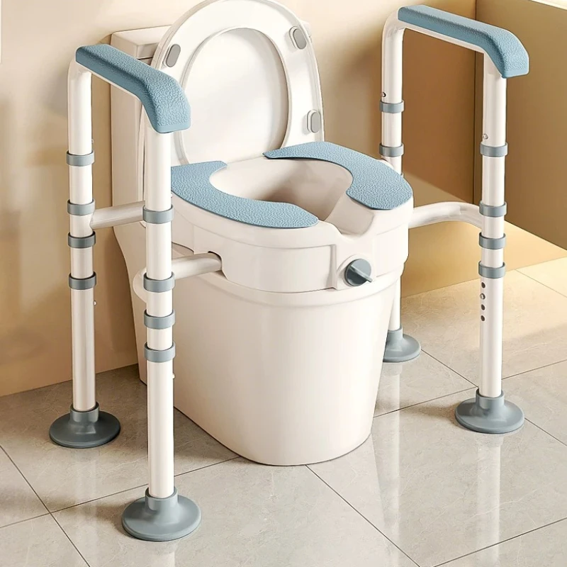

Raised Toilet Seat with Handles, Height Adjustable Commode Riser, Pregnancy Elderly Aid, Post Surgery Patient Get Up Support