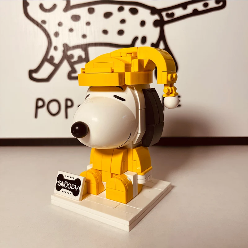 Pantasy Snoopy Bausteine Anime Cartoon Charakter Montage Modell Sammlung Spielzeug und Ornamente Kindergeburtstagsgeschenke 8