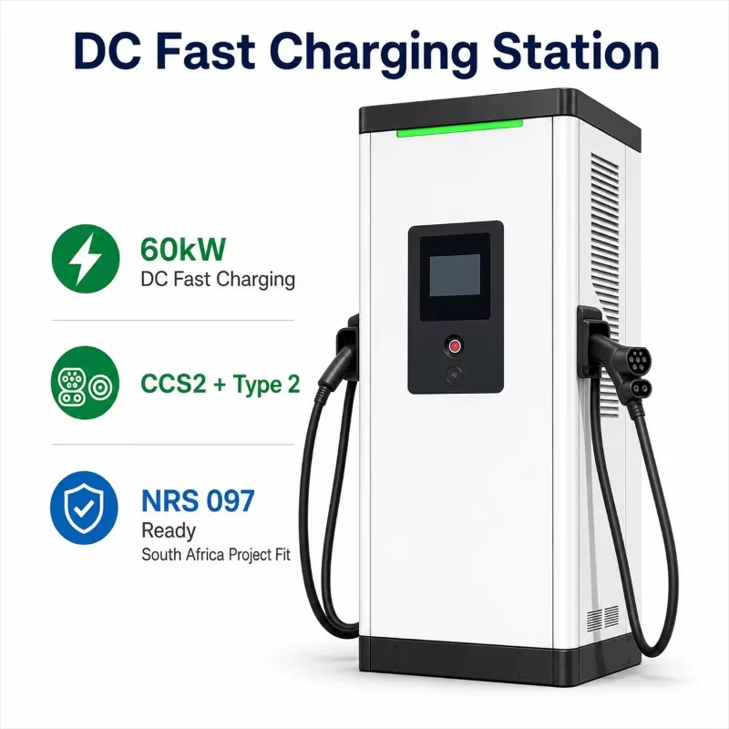 Customized 60kW public charging stations CCS2 DC Fast EV Charger OCPP Charging pile Commercial Public Fleet Charging Station