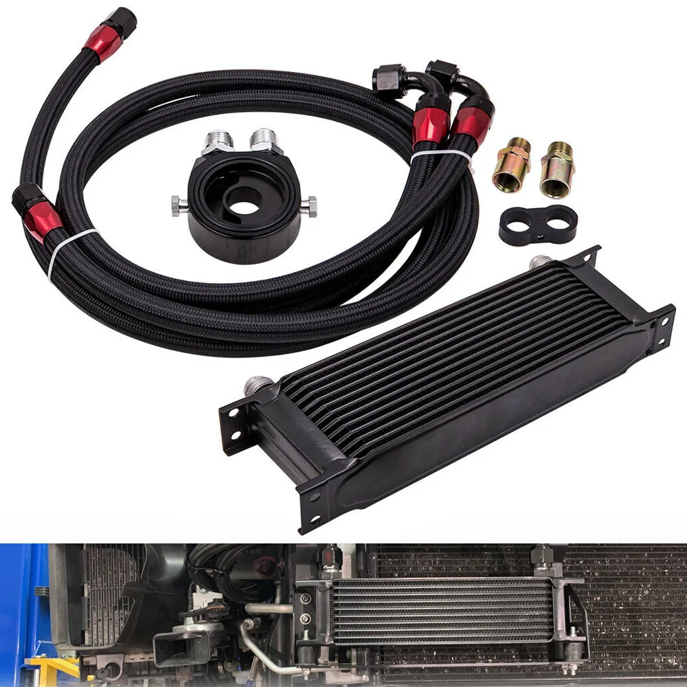 

Universal 13 Row AN10 Thermostat Adaptor Engine Racing Oil Cooler Kit Racing Oil Cooler Filter Sandwich Adapter Car Accessories