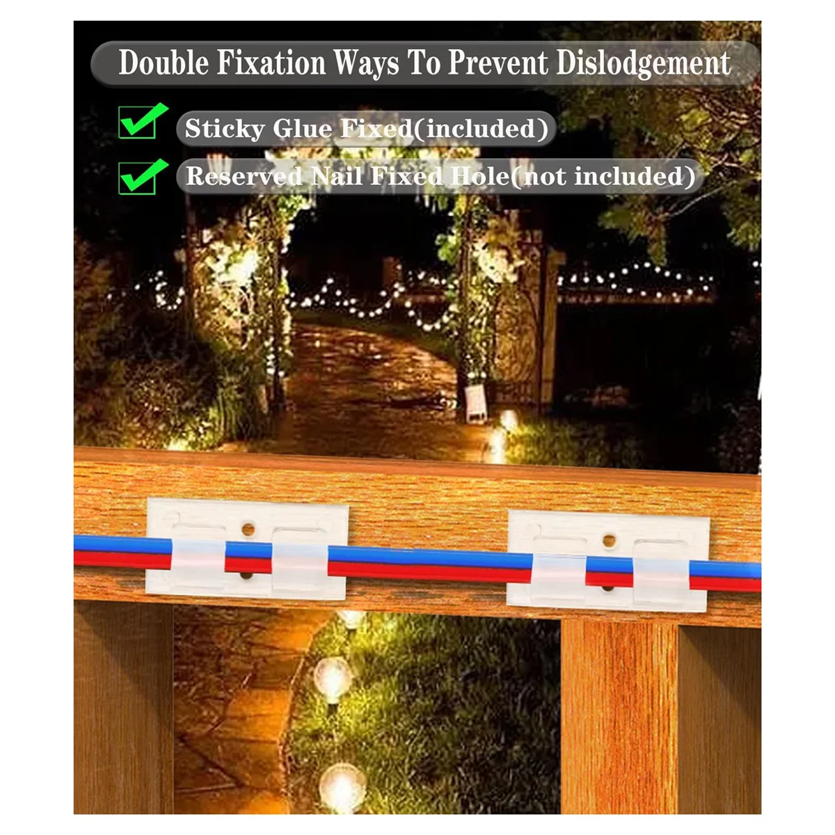 Hooks for Outdoor String Lights Clips, 30Pcs Black Light Clips Heavy Duty Light Hooks for Indoor Outdoor String Lights