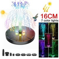 Solar Fountain Pump Outdoor Garden Automatic Water Spray with LED Lights Solar Powered Fountain for Yard, Pond, Bird Bath