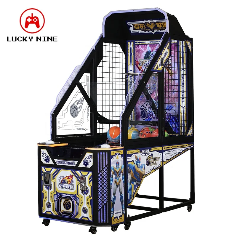 InteractiveVedio Kids Basketball Arcade Machine with Challenge Mode  Multiplayer Prize Features Coin Operated Game Machine