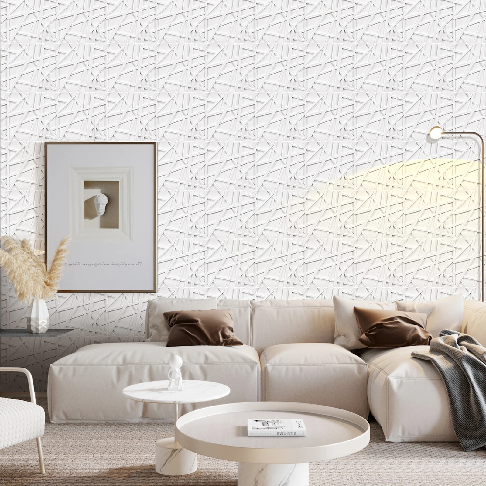 20/30pcs 3D PVC Wall Panels for Indoor Wall Decoration, for Living Room Hall Bedroom Hotel Office, Including Tape