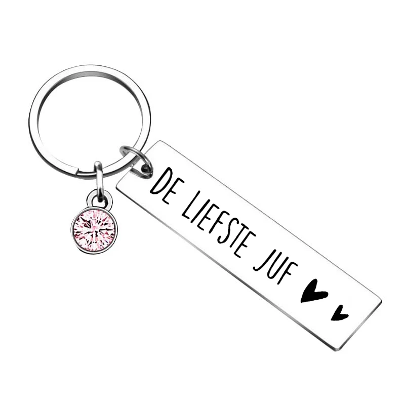 Regalos de agradecimiento para profesores holandeses liefste juf para mujeres y hombres, llavero para profesores, regalo, los mejores regalos para profesores