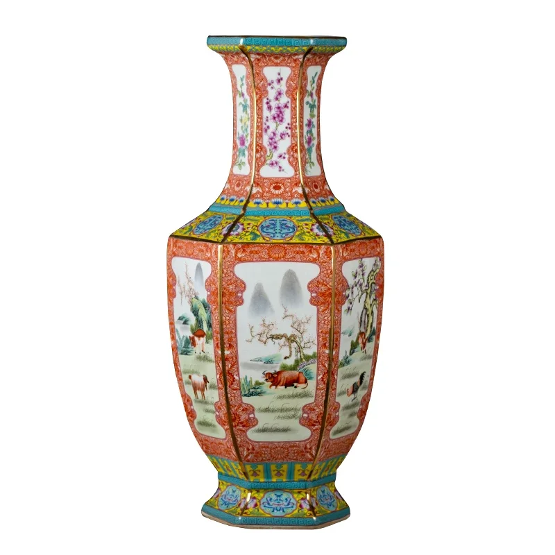 

Ceramics retro enamels color zodiac vase decorative ornament home living room bogu frame art