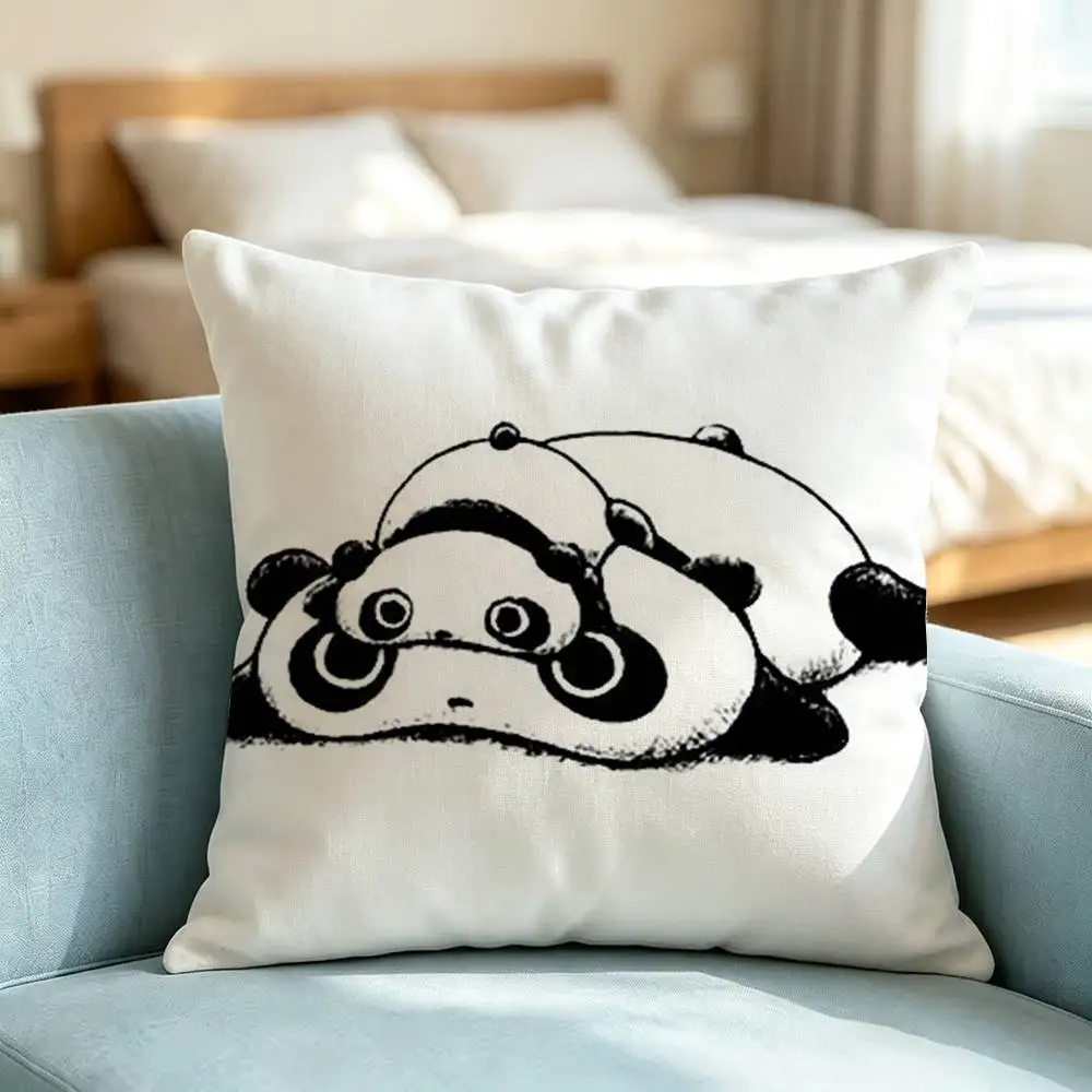 Cartoon T-Tarepanda Panda Pillow Case Square Double-Sided Sofa Cushion Cover Bedroom Bedside Pillow Gift