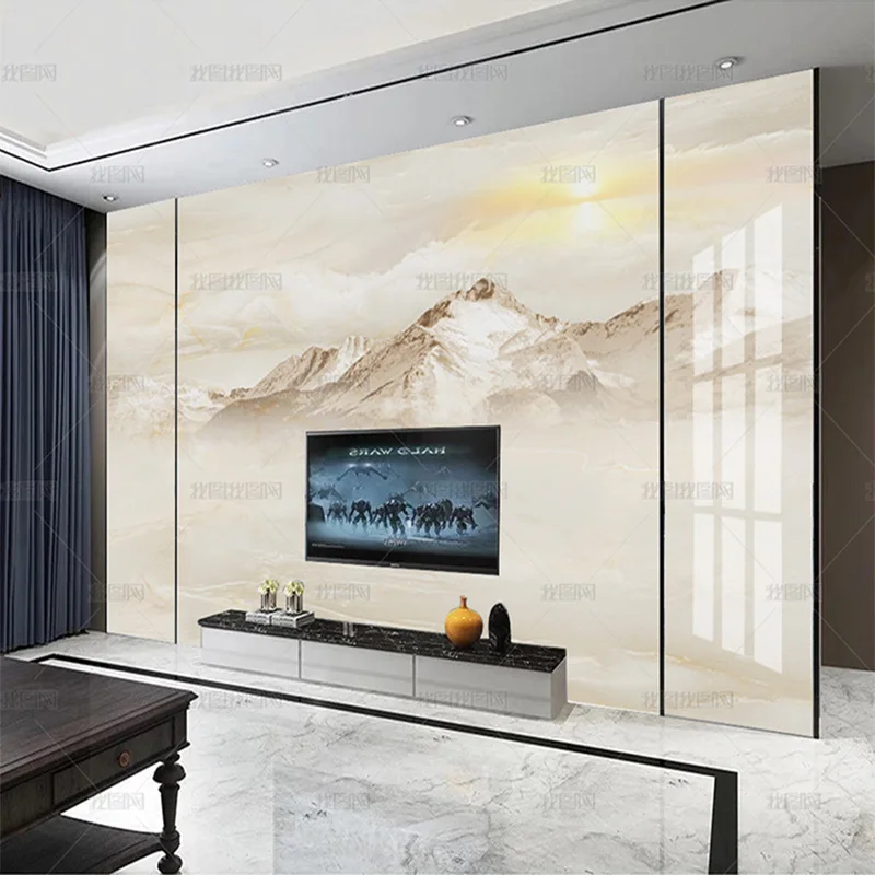 مخصص 3D جديد الصينية الفنية مفهوم الحبر خلفية المشهد الرخام التحبير جدارية غرفة المعيشة التلفزيون حائط الخلفية غرفة نوم 8d #2