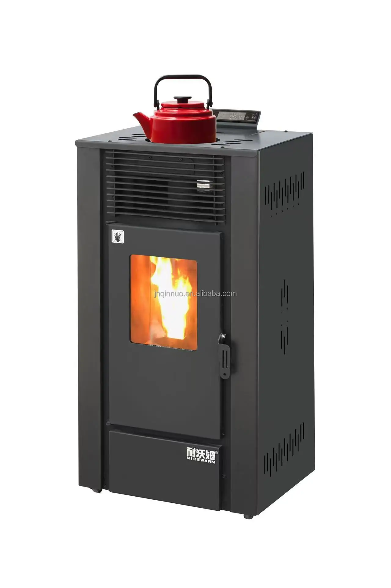 Automatic Feeding Biomass Hydro Pellet Cold Rolled Steel Eco-Friendly Wood-Burning Fireplace Stove Freestanding 14.6KW 20Kg Fuel