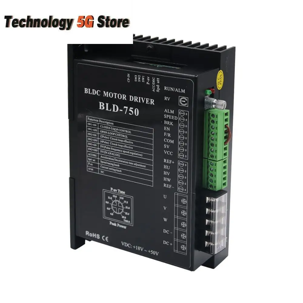 

BLD-750 Контроллер драйвера бесщеточного двигателя постоянного тока BLDC 750 Вт с Холлом для бесщеточного двигателя постоянного тока