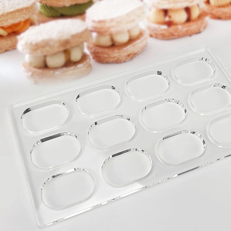 Clear Polycarbonate Dacquoise Cake Mold Oval Round Shaped Dakovaz Macaron Mould Cake Decorating Tool Bakeware