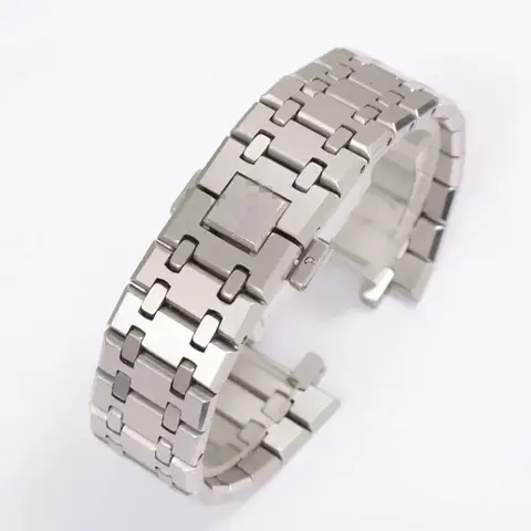 Svart guld silver klockarmband 21mm 26mm Herr kvinnor Helt rostfritt stål klockarmband för AP ROYAL OAK rem vikbart spänne 10 best sales g shock ap-fodral - №8
