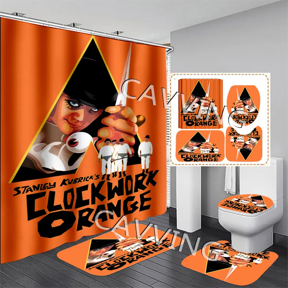 A Clockwork Orange  3D Printed  Shower Curtains Waterproof Bathroom Curtain Anti-slip Bath Mat Set Toilet Rugs Carpet   K02