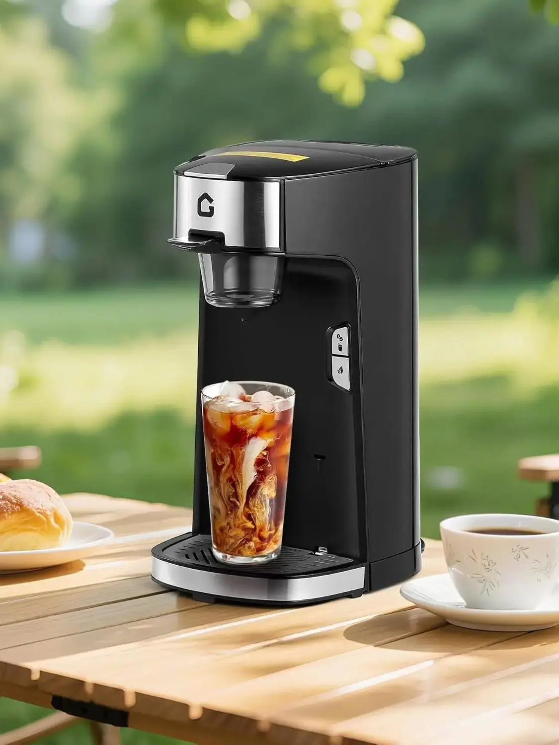 Single Serve Coffee Maker, K Cup Coffee Brewer for Capsule and Ground Coffee, Capsule Coffee Machine with 18.6 Oz Water Tank
