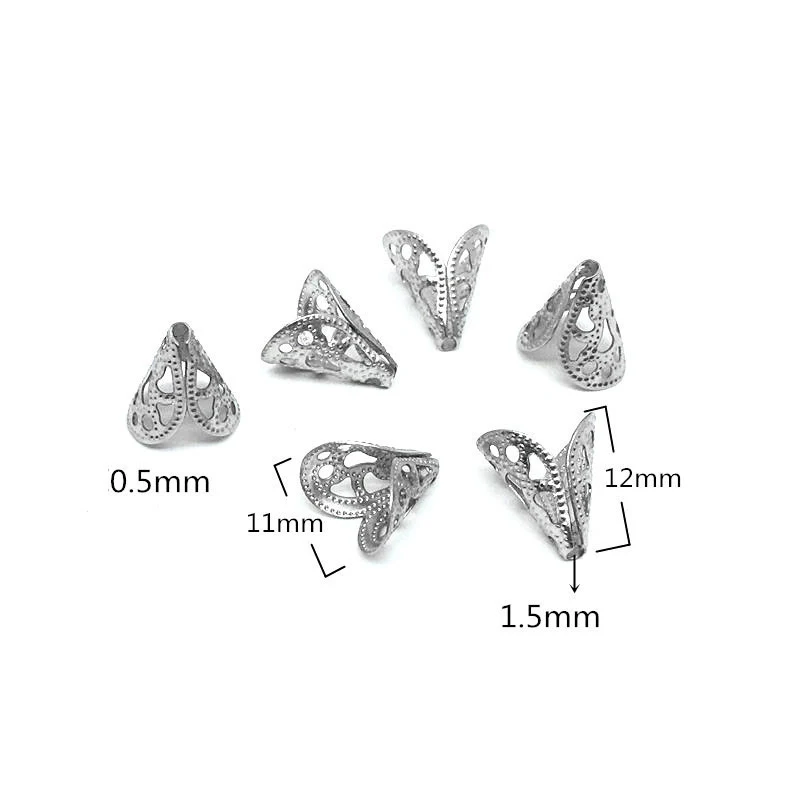 30pcs Stainless Steel Beads Caps Flower Shape Spacer Bead End Caps DIY Jewelry Making Findings For Necklace Bracelet Accessories