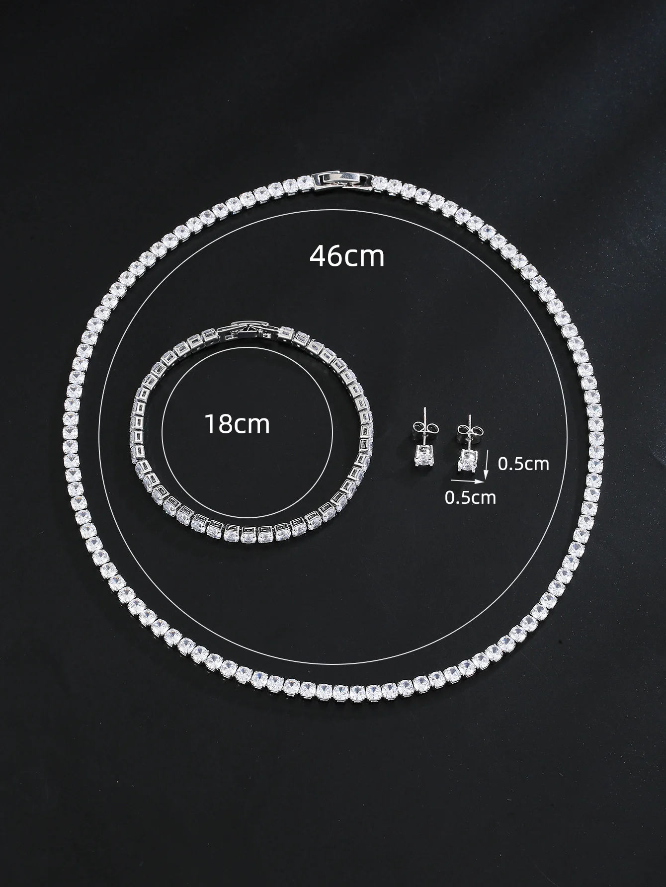 Emmaya Gorgeous Buling Clear Round Cubic Zirconia Ślubny naszyjnik dla nowożeńców Kolczyki Zestaw biżuterii imprezowej dla kobiet