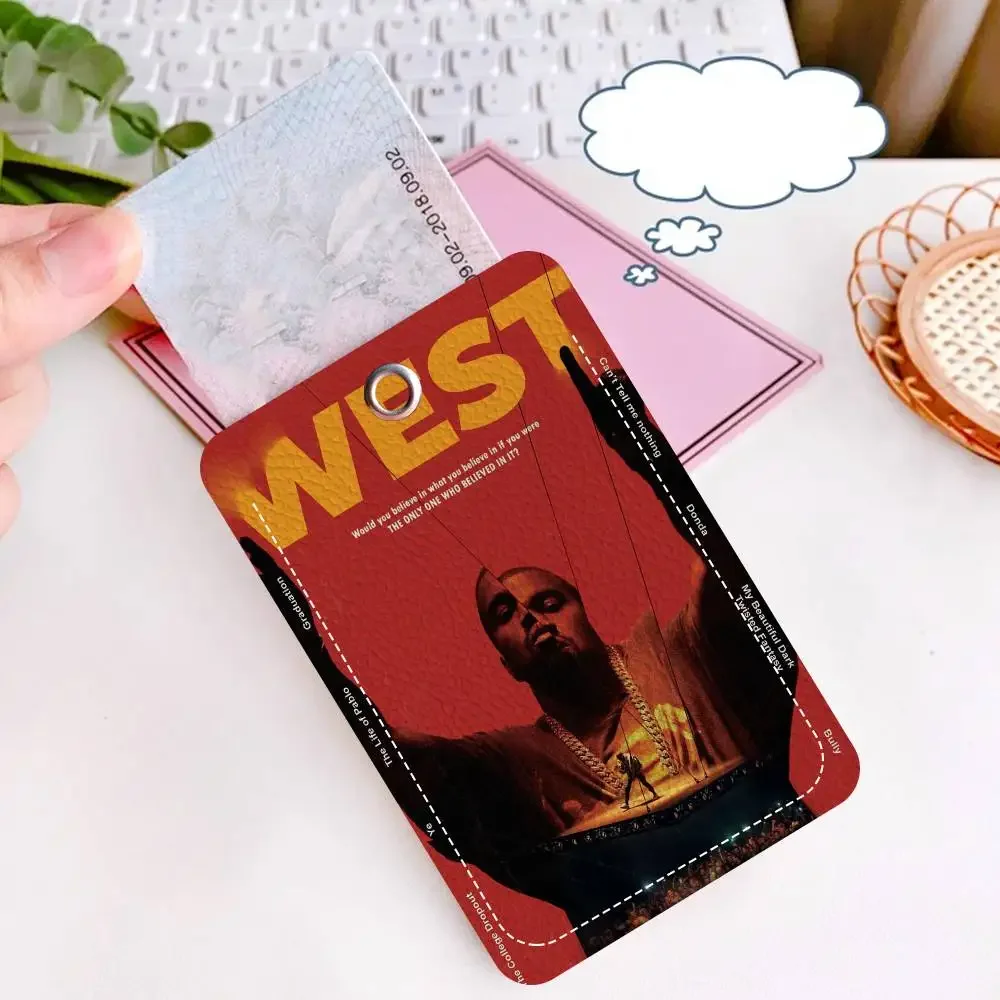 سلسلة مفاتيح حامل Pop Rapper K-Kanye W-West مع سلسلة مفاتيح لبطاقة الوصول وحافلة المرور وبطاقة الهوية الائتمانية #2