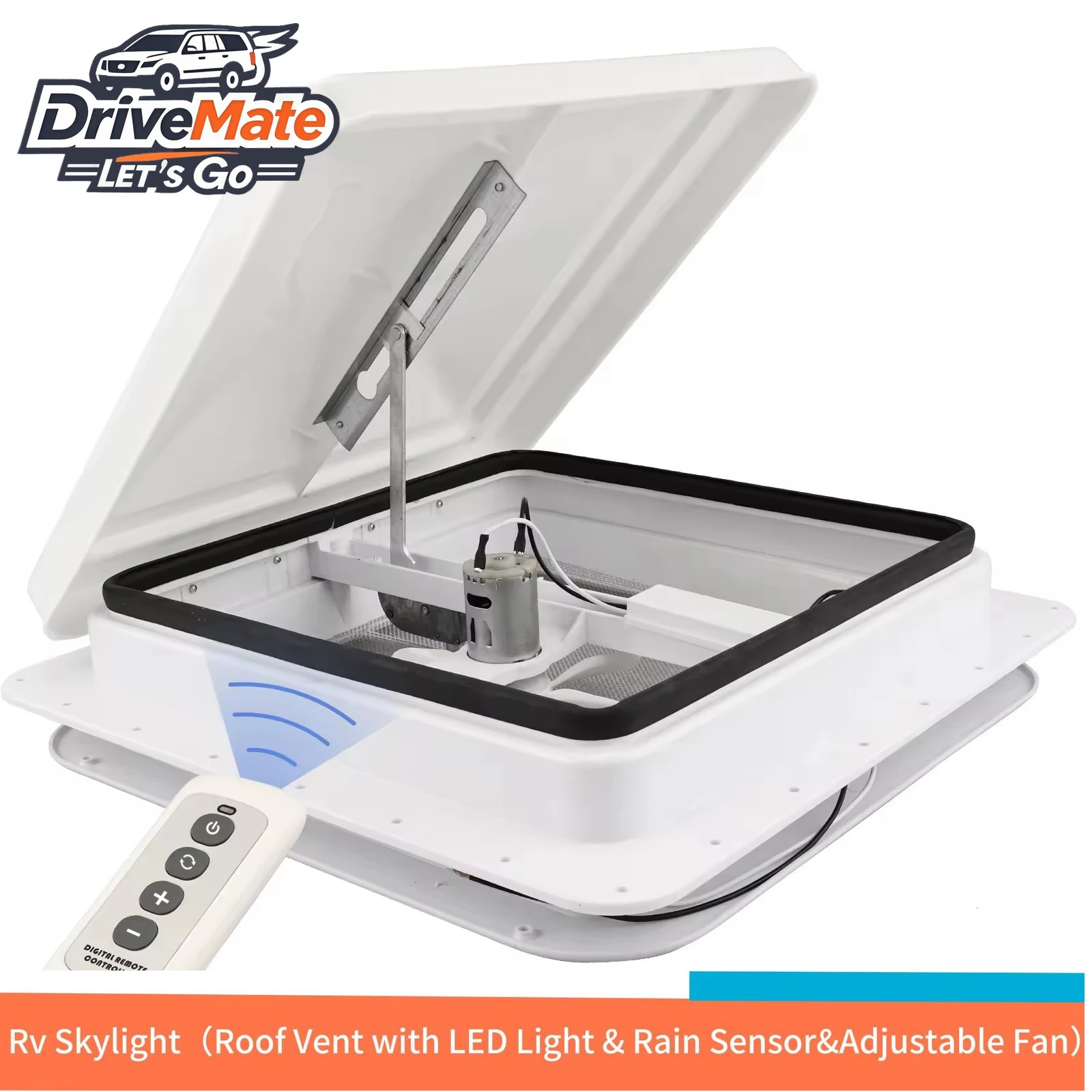 

14" RV Roof Vent with Remote Control & 12V Reversible Fan Ceiling Ventilation Exhaust Fan for Camper Trailer Motorhome