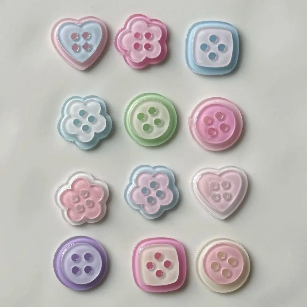 12pcs Heart Buttons Shoes Charm Flower Buttons Shoes Accessories for Women Summer Slippers Garden Shoes DIY Gift