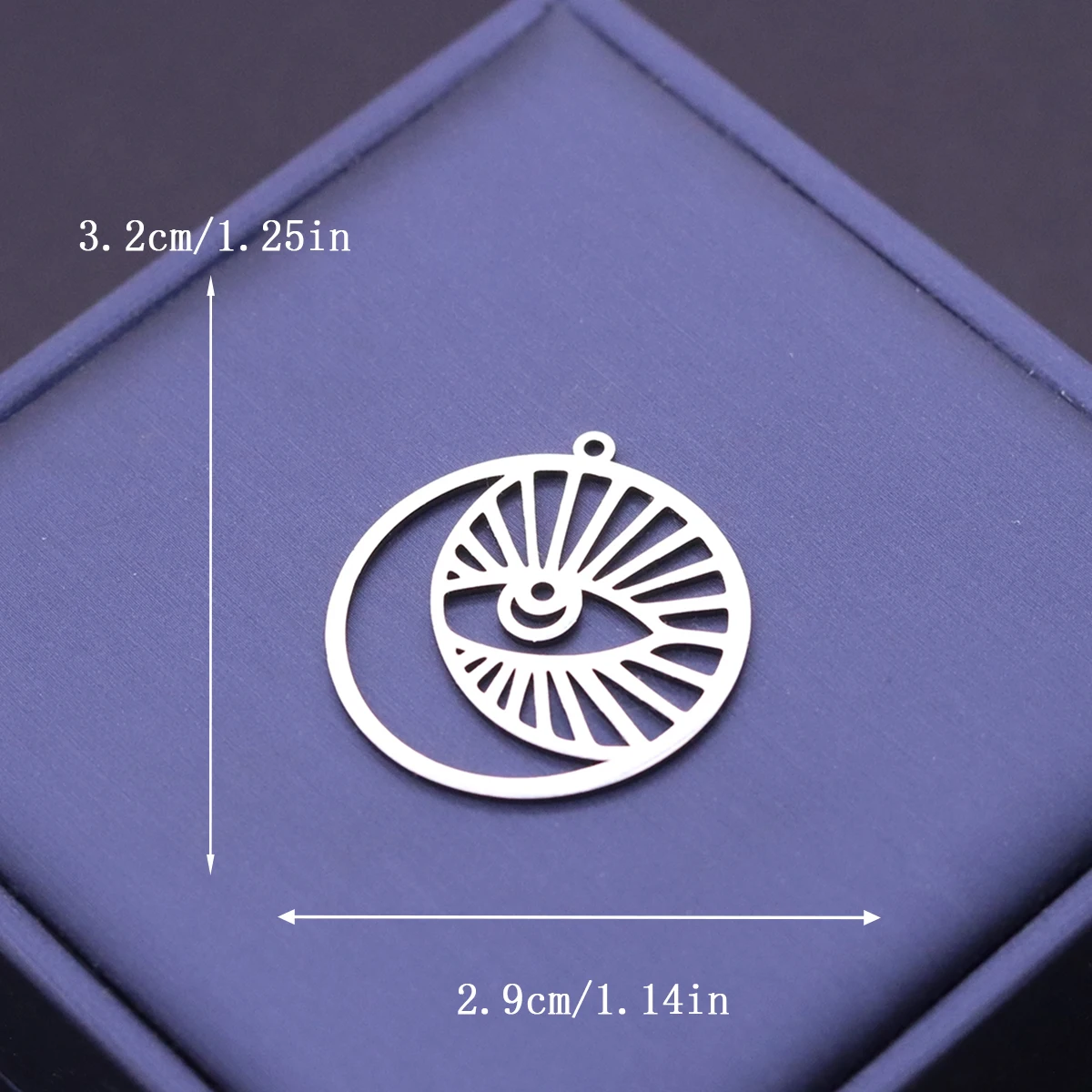 3pcs Stainless Steel Crescent Moon Evil Eye Round Pendant Radiant Sun Charms For DIY Necklace Earring Jewelry Making Accessories