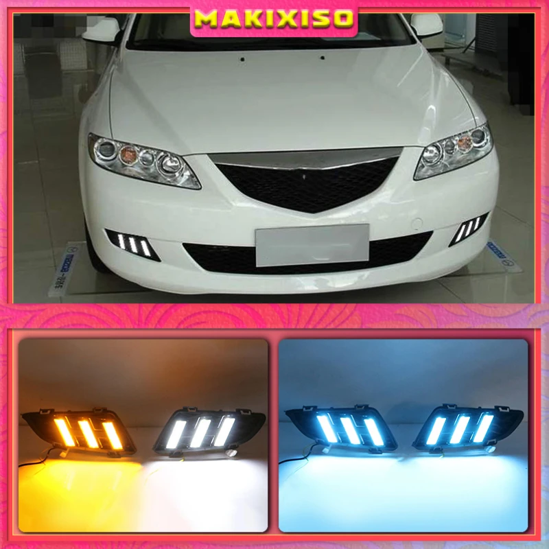 

2pcs For Mazda 6 Mazda6 2003 2004 LED DRL Daytime Running Light Daylight Waterproof Turn Signal lamp
