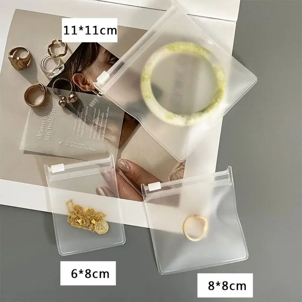 5PCS Transparent EVA Frosted Zipper Bags Jewelry Packaging Pouches DIY Handmade Earring Necklace Bracelet Ring Storage Bag