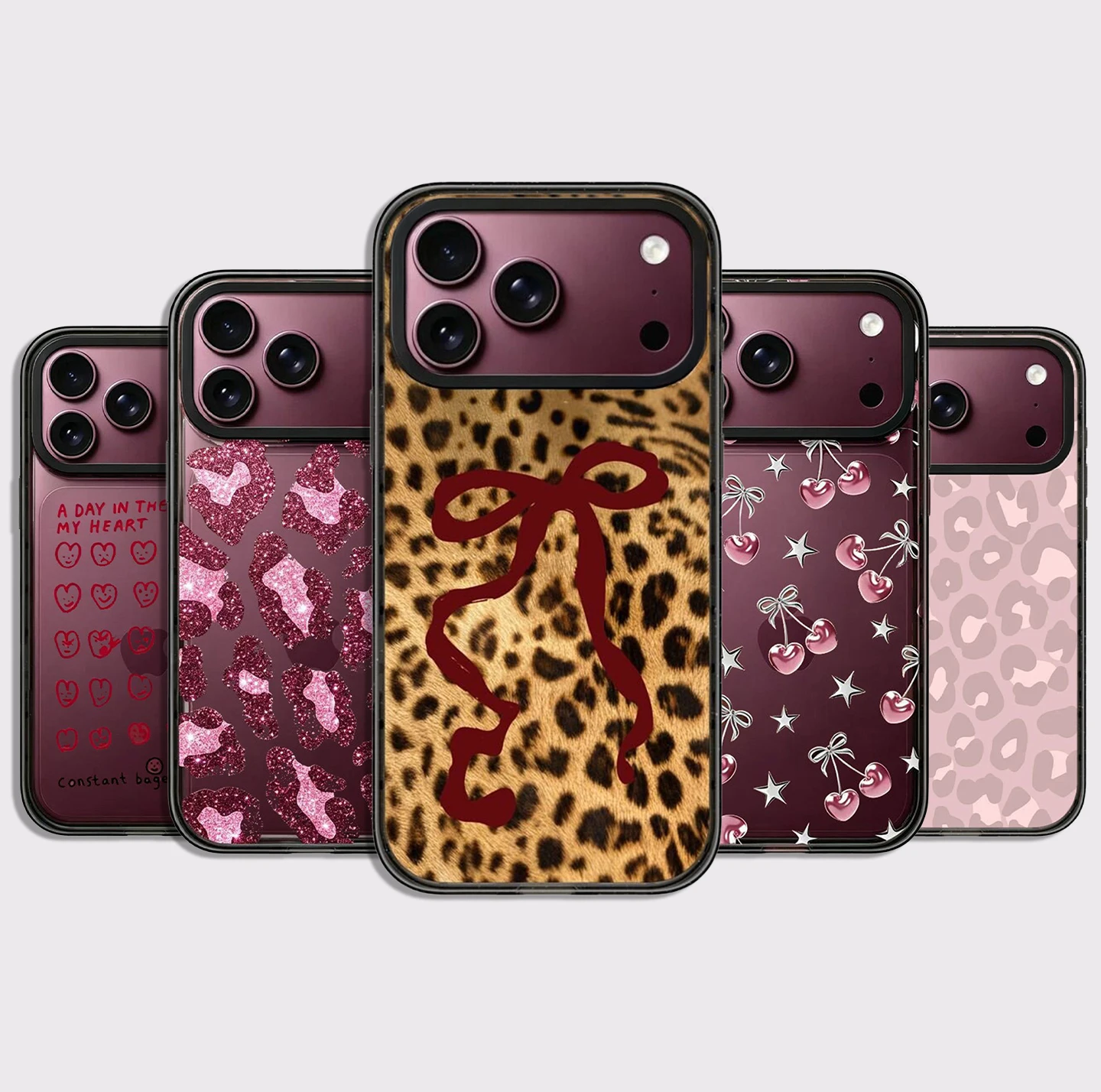Red Ribbon Leopard Pattern Impact Magnetic Phone Case Cover for IPhone 14 15 16 17 18 Pro Max Case