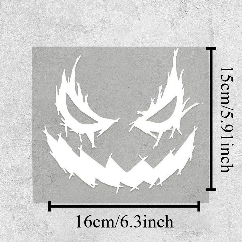1PC Demon Smiling Waterproof Vinyl Motorcycle Stickers Decals For Motorbike Fuel Tank Front Fairing Electric Scooter Decor