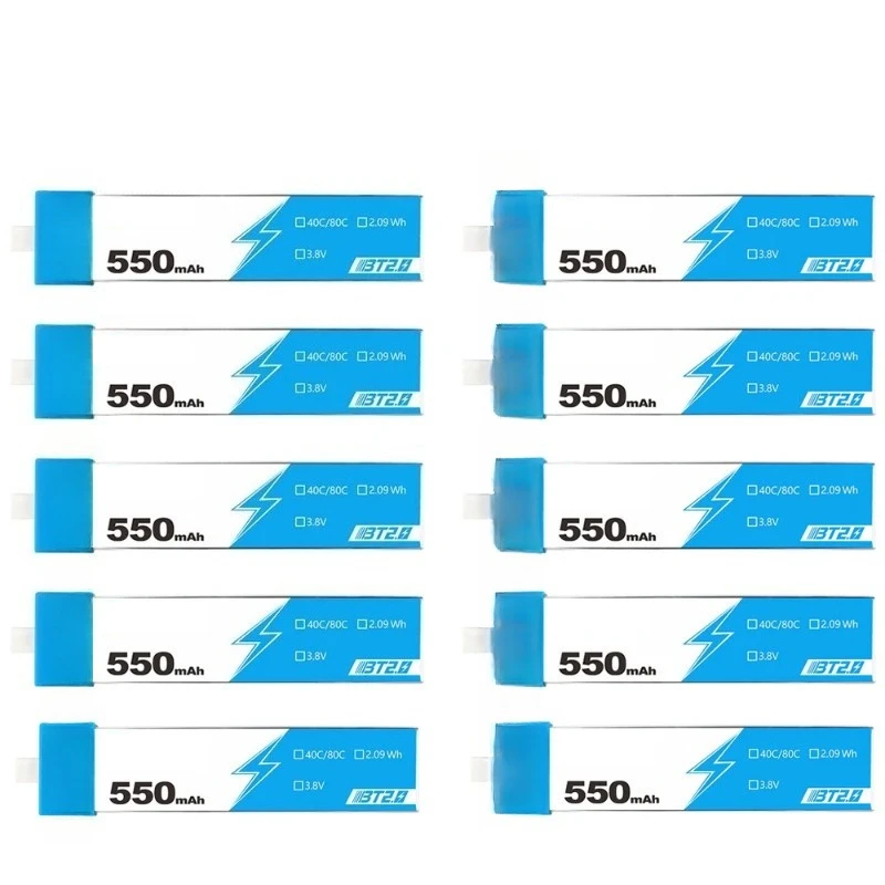 For BETAFPV RC Battery 550mAh 40C/80C 1S FPV Lipo BT2.0 Connector for Meteor75 Pro for Meteor75 Pro HD Cetus Pro Cetus X