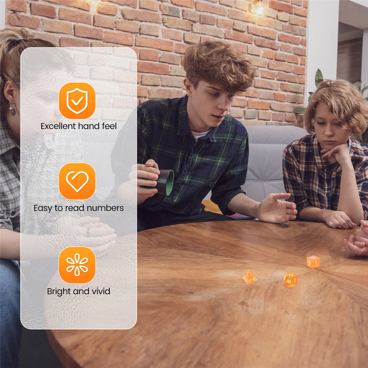 RPG MTG 테이블 게임용 날카로운 모서리가 있는 다면체 주사위 세트 7개