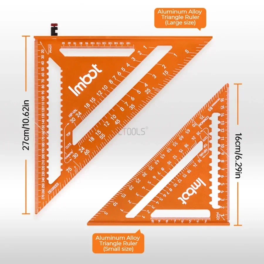 سبائك الألومنيوم مزدوجة سميكة مقياس مثلث حاكم زاوية حاكم نجار مثلث مربع رافتر أداة قياس للخشب
