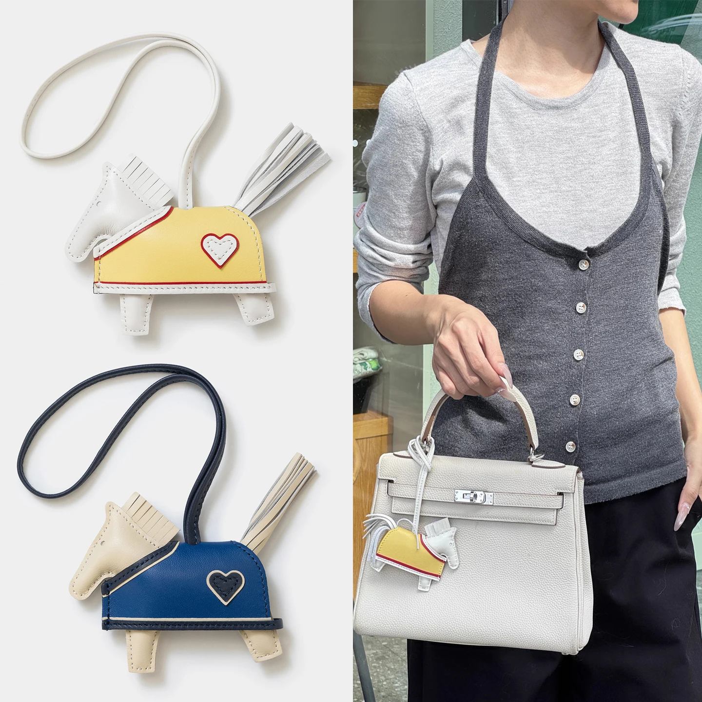 高級感のある小さな馬のペンダントバッグデコレーション、トレンディなキーホルダーアクセサリー、バックパックやハンドバッグ用