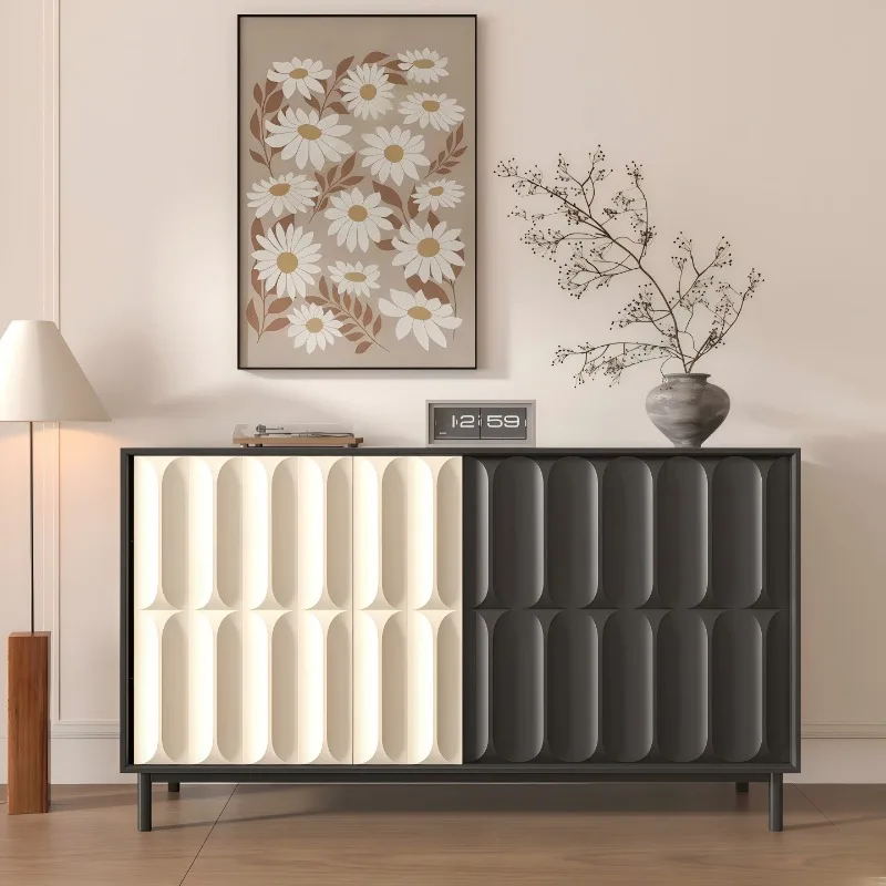 Italian paint side cabinet, tea cabinet against the wall