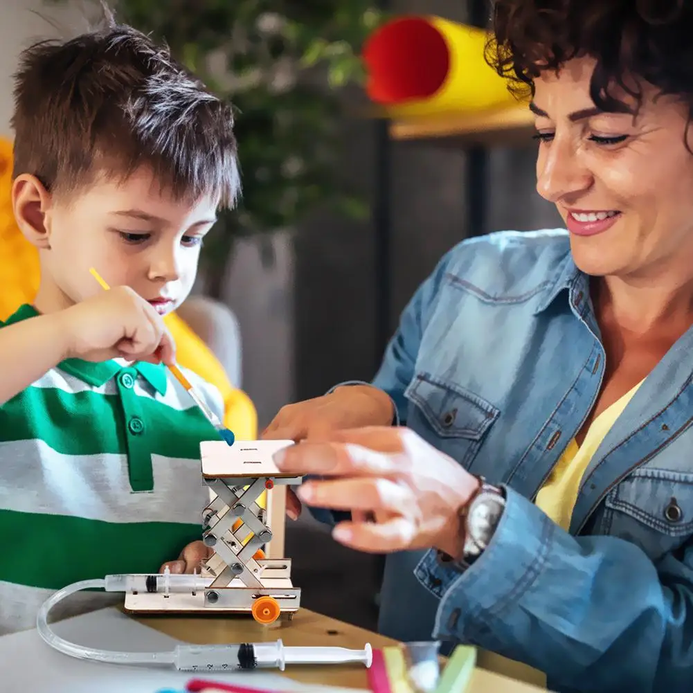 Dzieci DIY nauka zabawki edukacyjne eksperyment naukowy zestaw hydrauliczny stół podnoszący Model fizyka szkoła STEM projekty zabawki dla dzieci