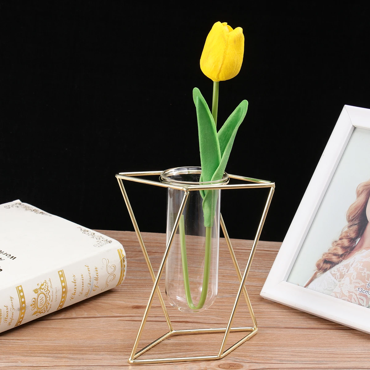 

Wrought Iron Vase Small Growing for Flowers Indoor Creative Planter Tube Household