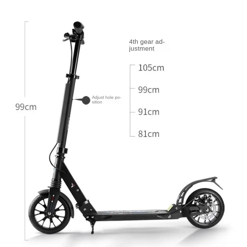 TULX Aluminum Alloy Two Wheel Shock-absorbing Adult Scooter Can Be Folded In One Second For Convenient Fast And Safe Go Out