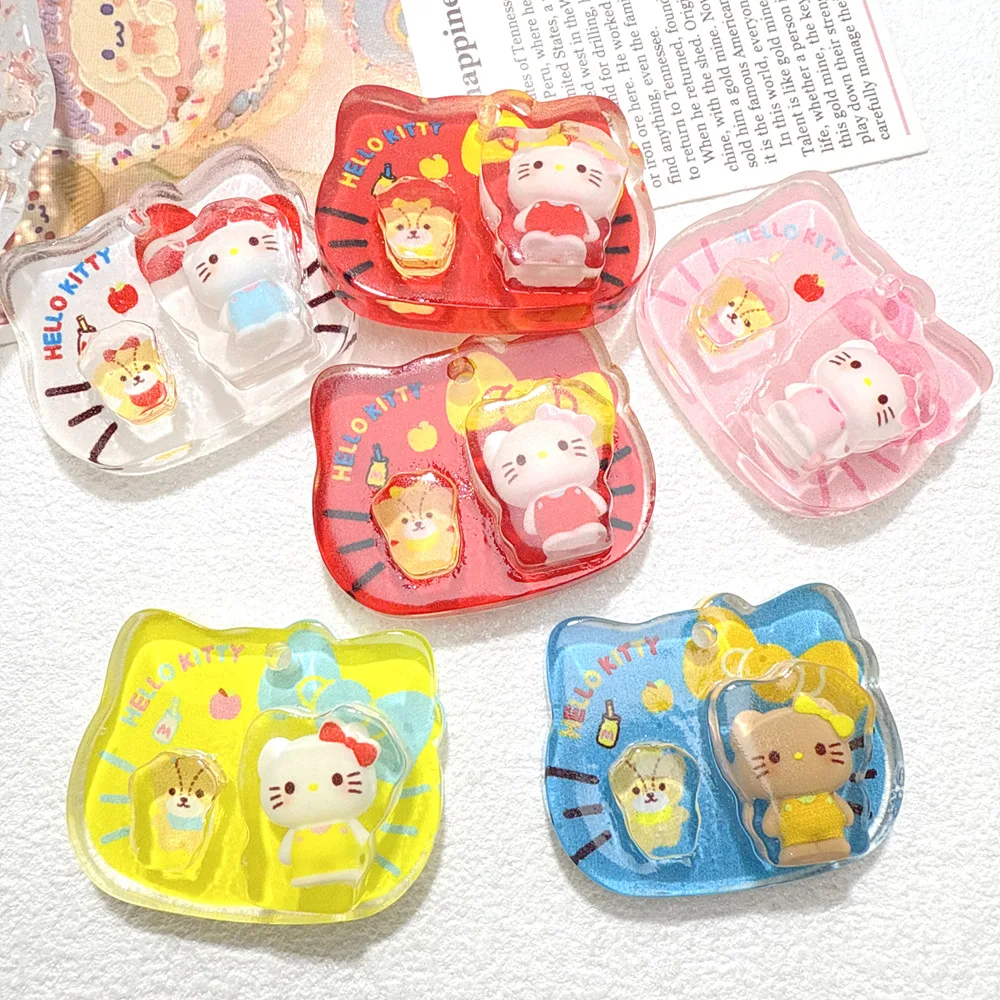 5PCSTransparent Glossy  Resin Flat Charms,Perfect for Cream 