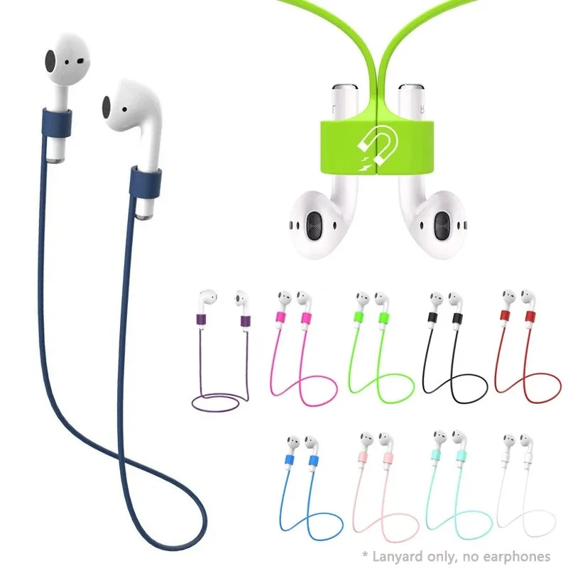 Soft Silicone Anti Lost Magnetic Rope Earphones, fone de ouvido sem fio Bluetooth, Earbuds Strap, fones de ouvido para Apple Airpods 2, 1, 3, Pro