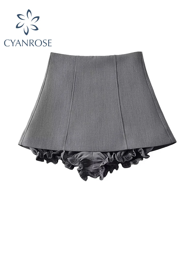 Women Grey Skirt Shorts Harajuku Korean 90s Casual Y2k Mini Skirt Fashion Vintage Black Goth A-line Skirt 2023 Emo 2000s Clothes