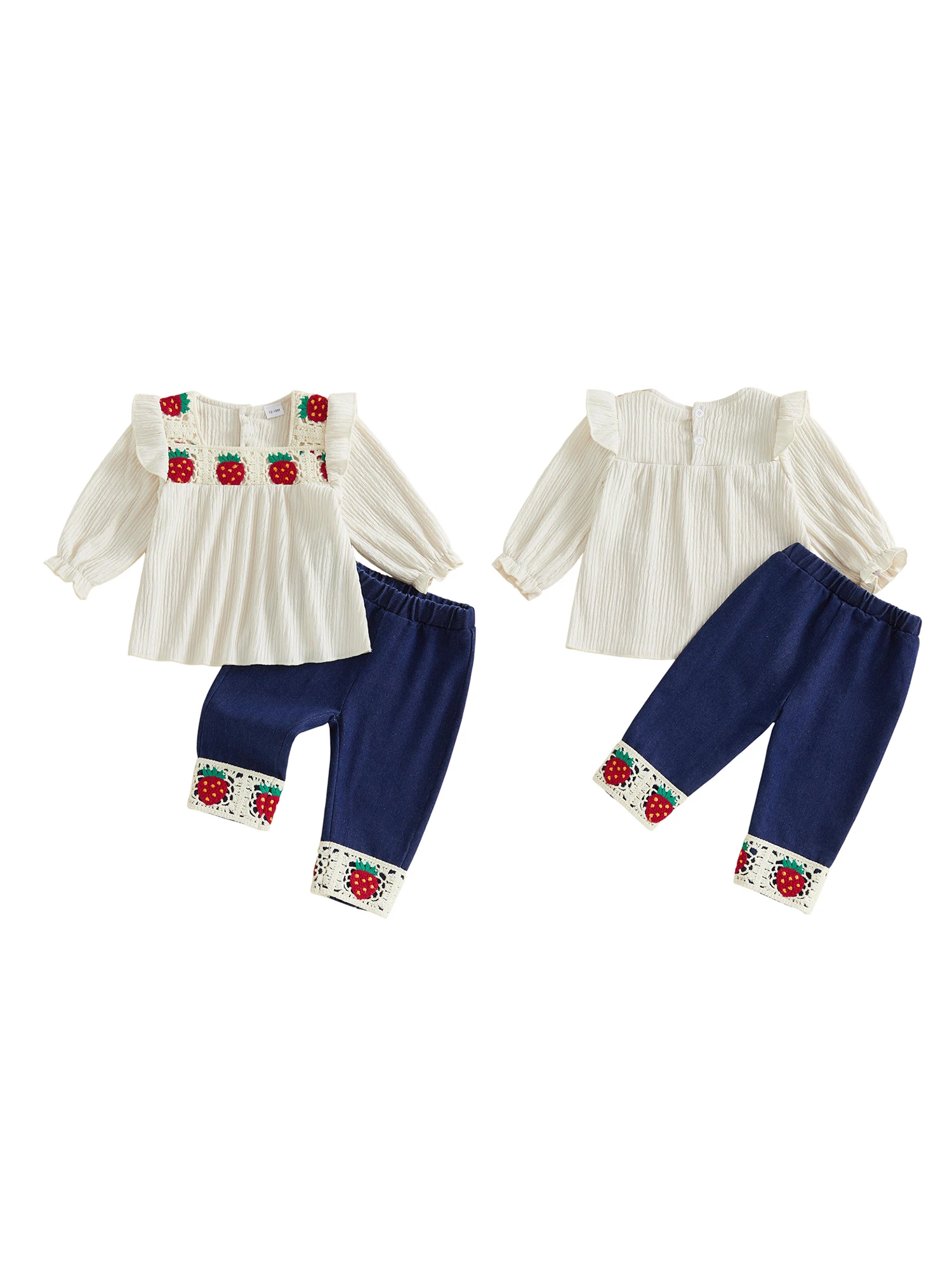 Kid Sleeve Sleeve Square Neck Square Neck T Fall Outfit Kid Girls Fall Girls Fall Outfit Strawberry Premium