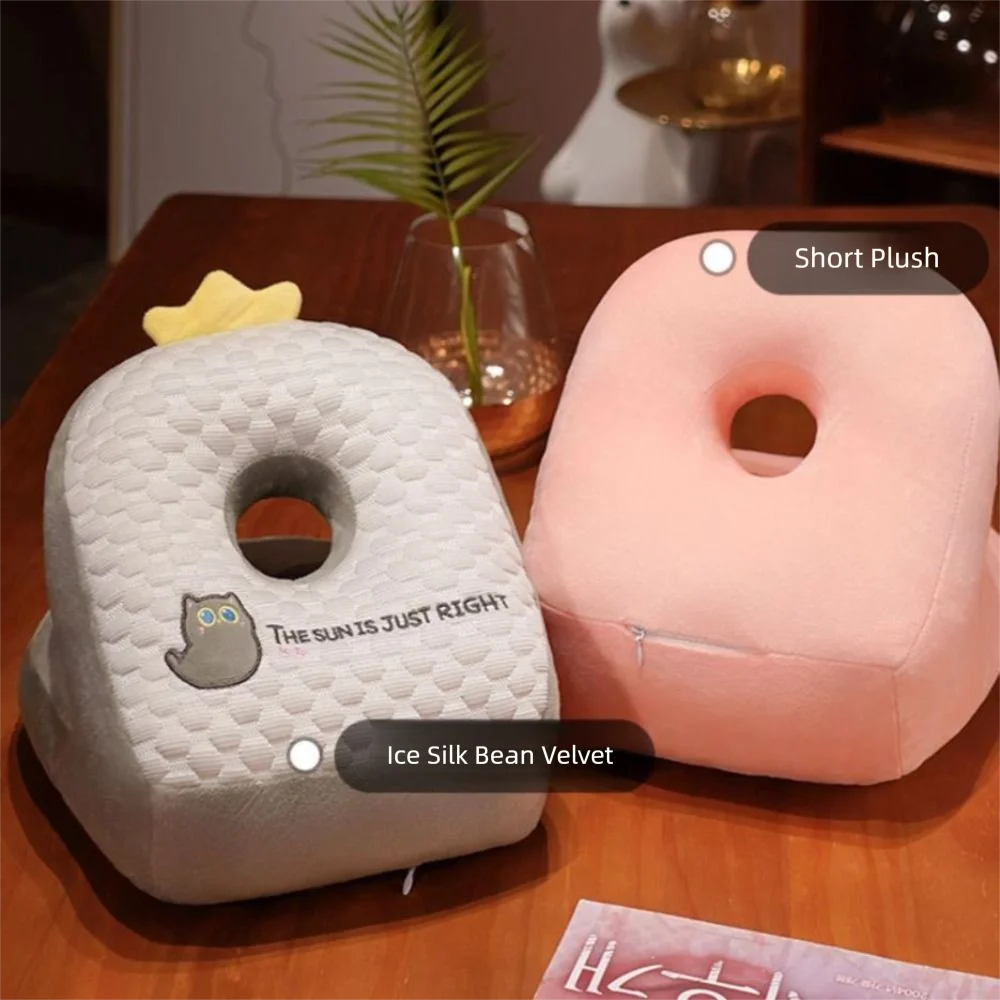 Oreiller de sieste de bureau en forme de dinosaure, haricot de glace, Super doux, Double face, alpaga, jouet en peluche, garde au chaud, oreiller chauffe-mains