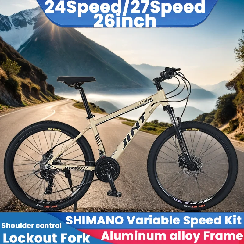 

Колесо для горного велосипеда SHIMANO, алюминиевая рама 26 дюймов, 24/27 скоростей, тормоз дисковый и масляный, переменная скорость, Стопорная вилка