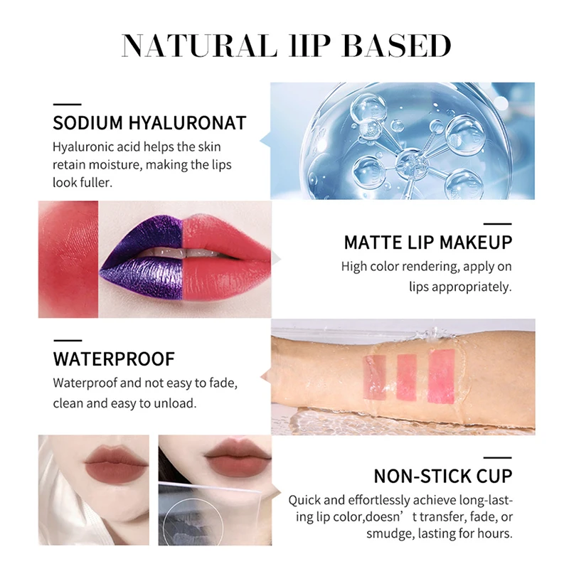 Peel-off Liquid Lipstick Metallic Tear-off Lip Stain Matte Tattoo Dyed Lip Tint Waterproof Lasting No Fading Lip Gloss Cosmetics