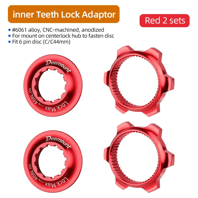 Deemount Fahrrad Centerlock zu 6-Loch Adapter-Nabe, Center Lock Konvertierung, 6-Loch Rotoradapter für MTB Rennrad Scheibenbremse DIY