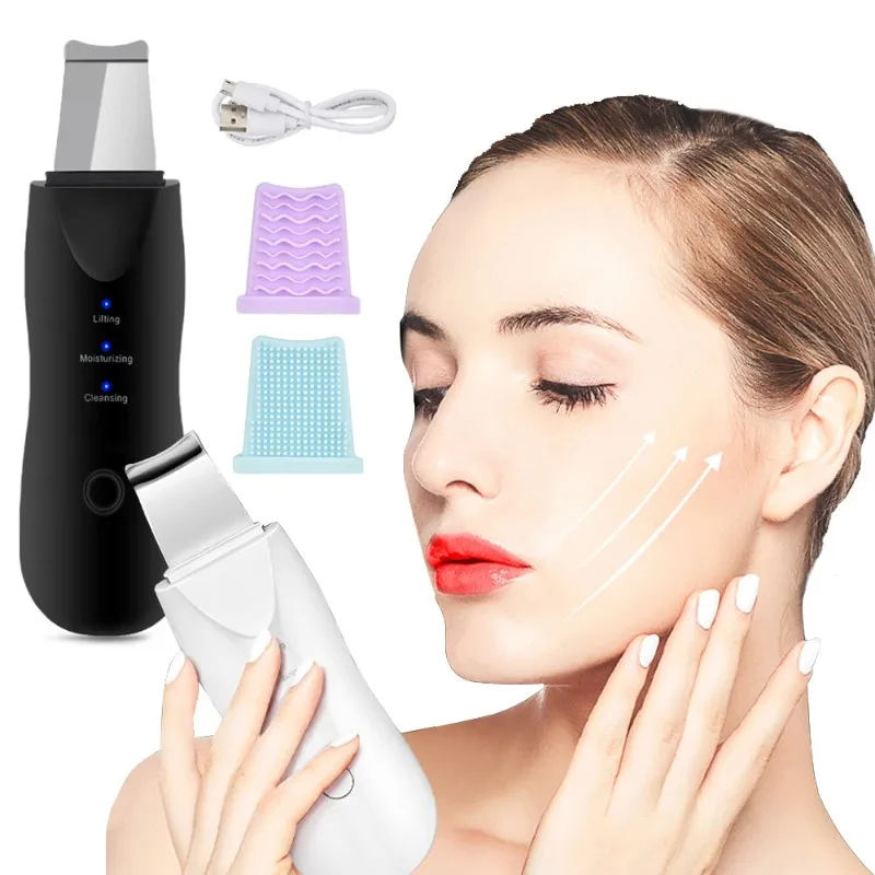 Ultrasone Mee-Eter Schep Huid Scrubber Peeling Mee-Eter Verwijderaar Diepe Reiniging Gezicht Porie Zwarte Kop Acne Schoonheidsapparaten Tool