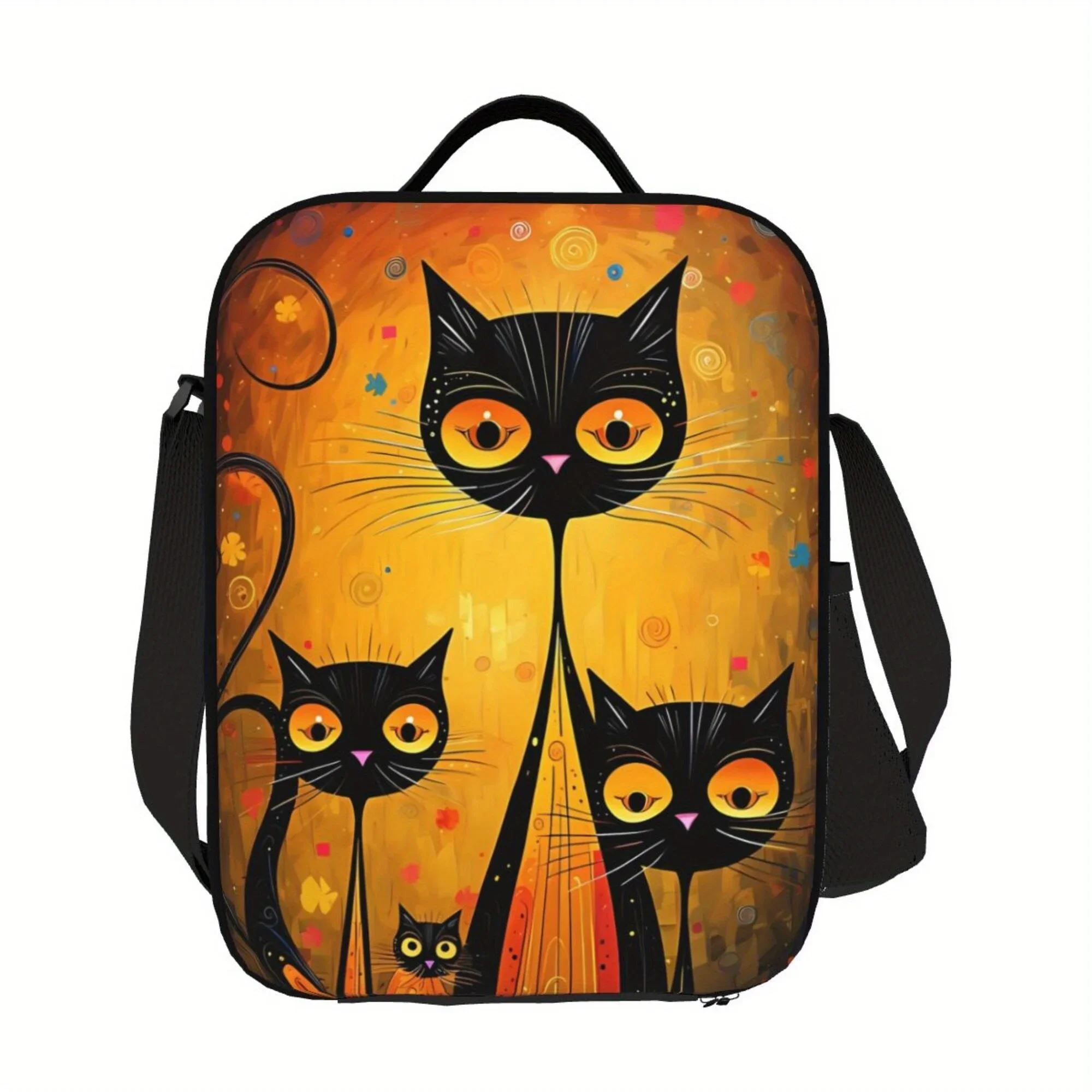 

1pc Cat Pattern, Portable Reusable Cooler Bag, Insulation Lunch Bag, Essential for Camping Picnic Beach, Suitable