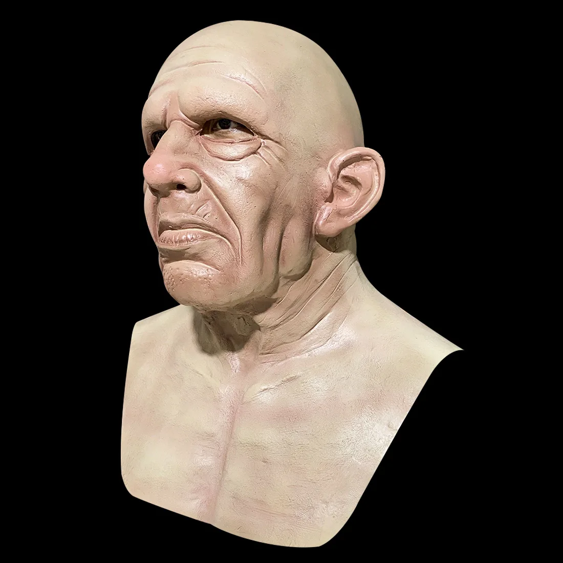 Realistic 3D Mask Handsome Man  Mask  Old Woman Bald  Old Man Hood Halloween Accessories