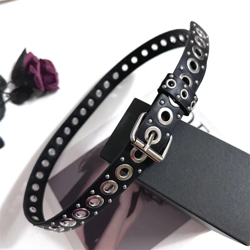 Women's Vintage Hollow Out PU Leather Punk Corset Female Cummerbund Coat Waistband Dress Decration Wide Belt J1499